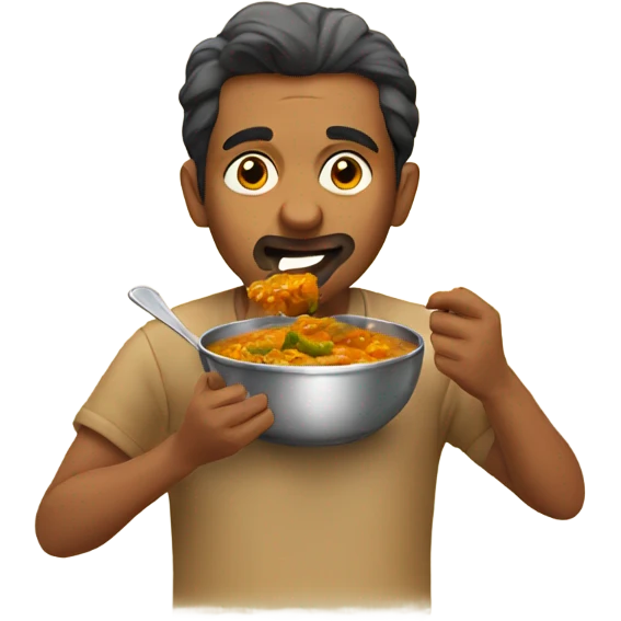Indian man eating curry  emoji