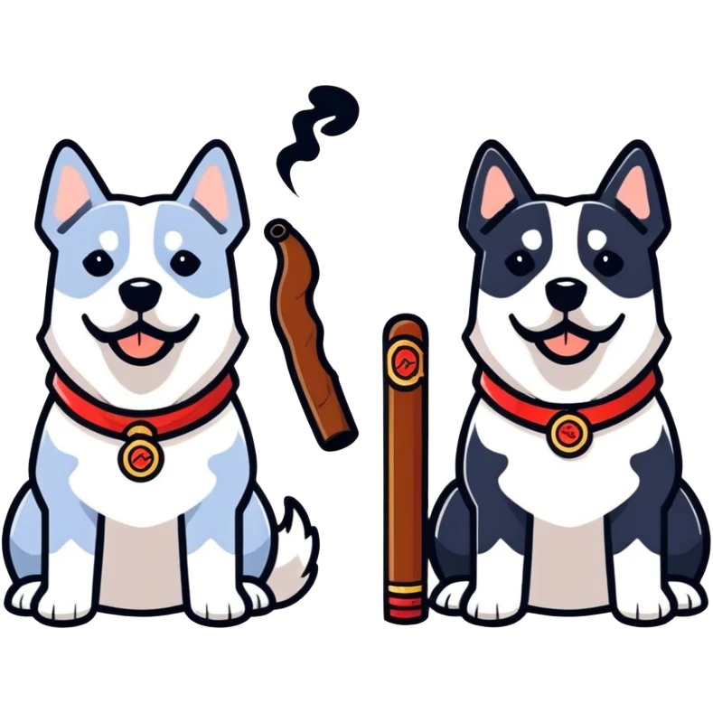 Dogs with cigar emoji