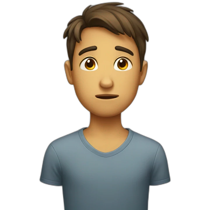 A sad handsome boy emoji