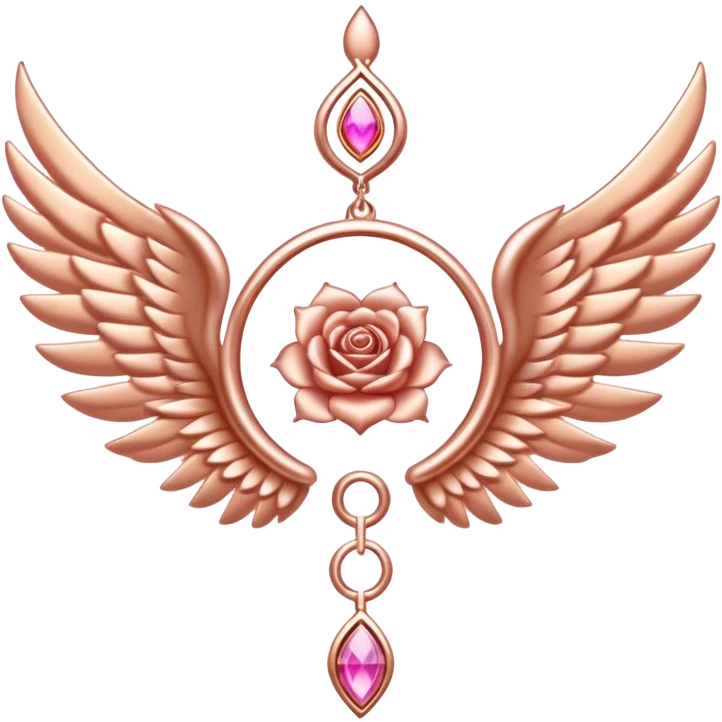 Rose gold wing of the chakra spirituality emoji