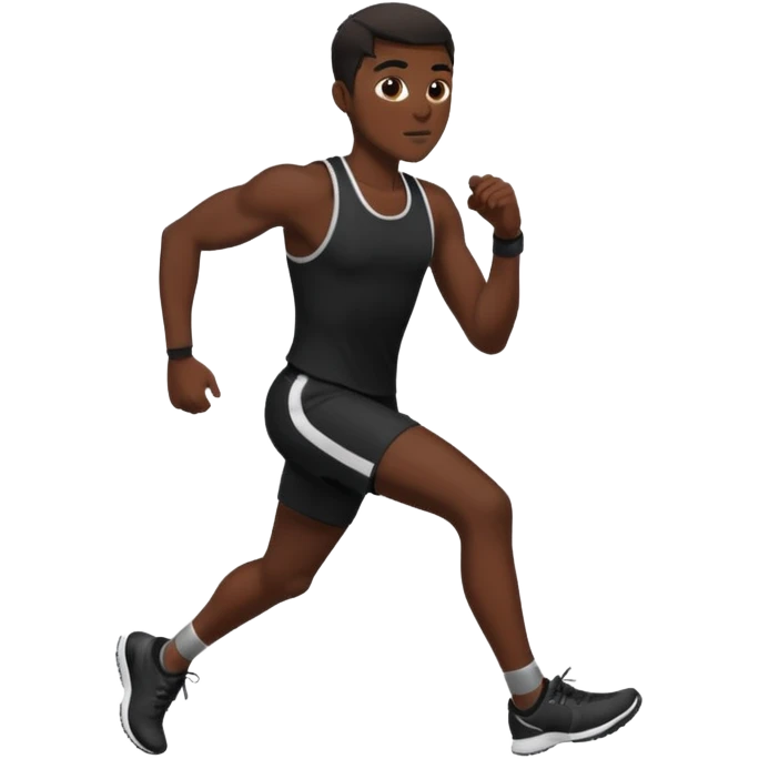 make a short runner in black outfit emoji