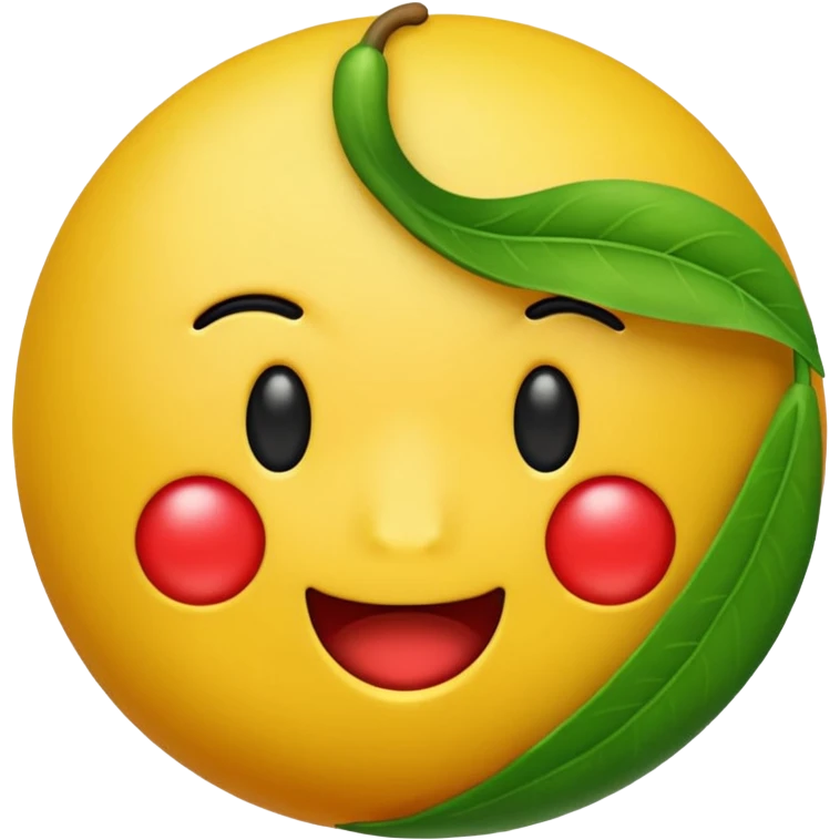 Crear un emoticón que tenga que ver con una variedad de Cambures , y que la paleta de colores sea la siguiente: Rojo Carmín, Amarillo, Amarillo Crema y Verde Pasto emoji