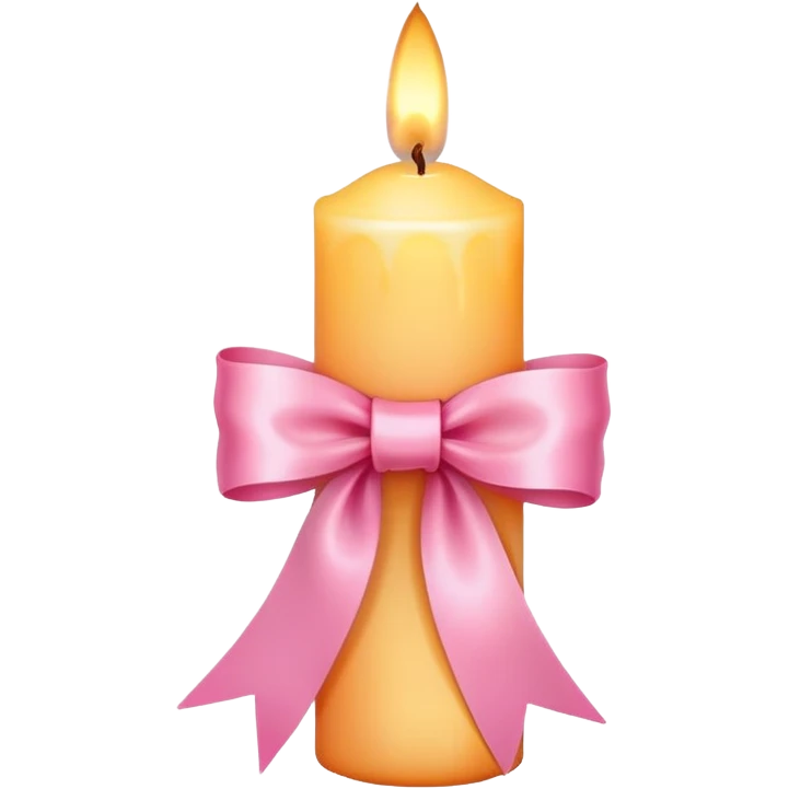 Vela com laço rosa  emoji