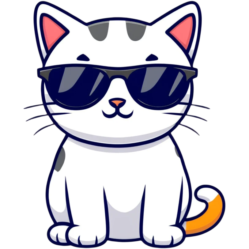 Cat with sunglasses emoji