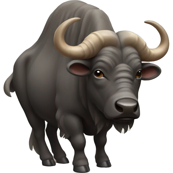 Cape buffalo with big curved horns from the front emoji
