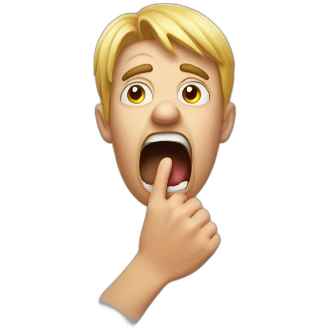 Hand on mouth expressing shock angry emoji