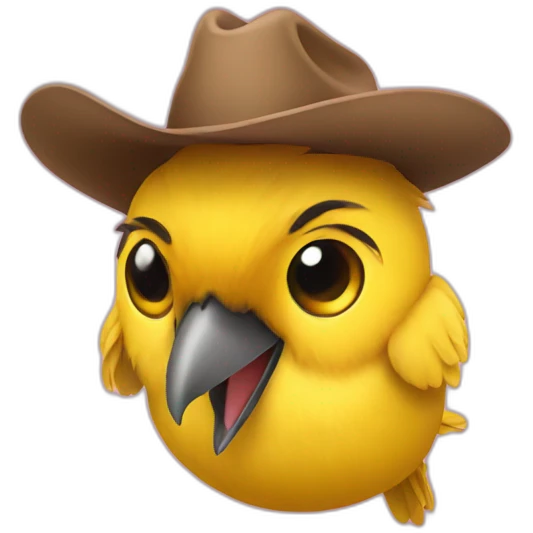 canary wearing a cowboy hat emoji