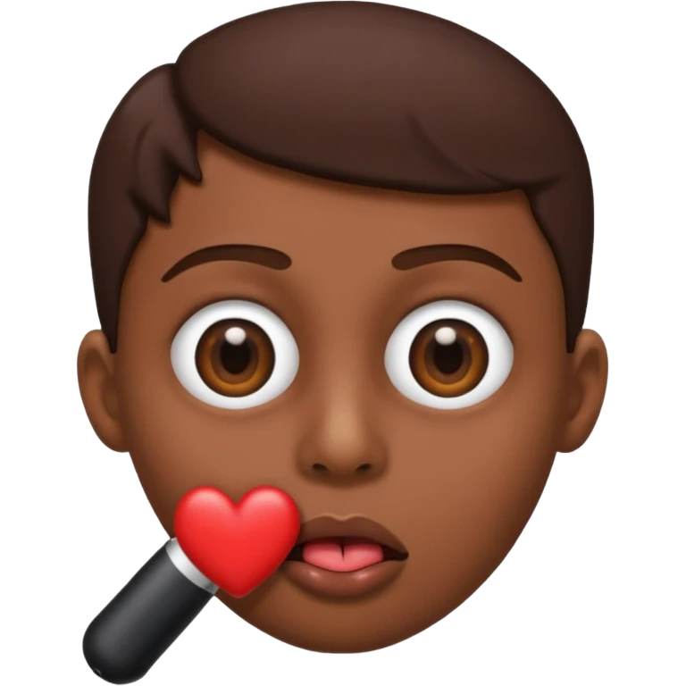 Heart eye emoji sucking a black penis emoji