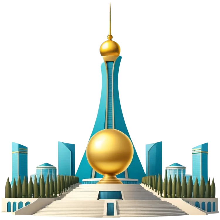 Bayterek Tower, a tall monument with a golden sphere on top, in Astana, Kazakhstan emoji