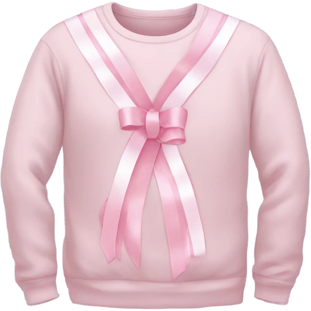 White crew neck with light pink ribbons  emoji