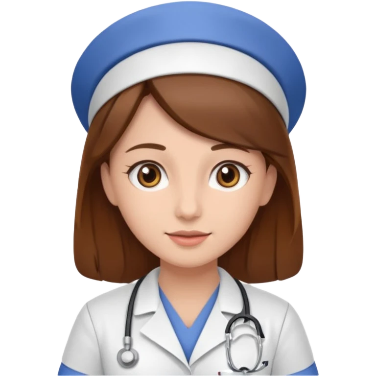 nurse with brown hair emoji