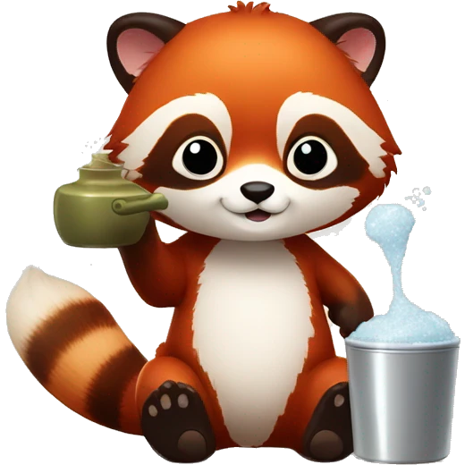 Red panda with salt shaker emoji
