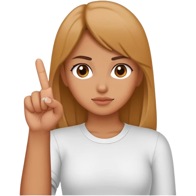 Girl sticking up the middle finger emoji