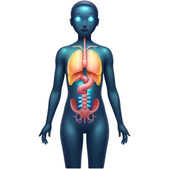 body silhouette with glowing organs emoji