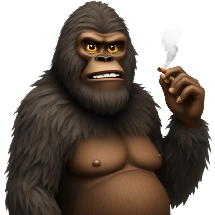 Bigfoot smoking a cigar  emoji
