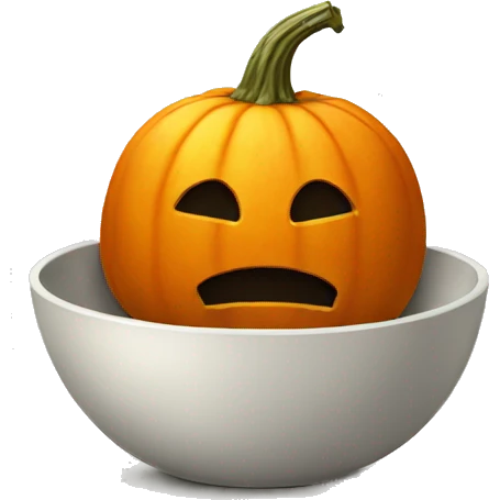 pumpkin in a bowl. no face. emoji