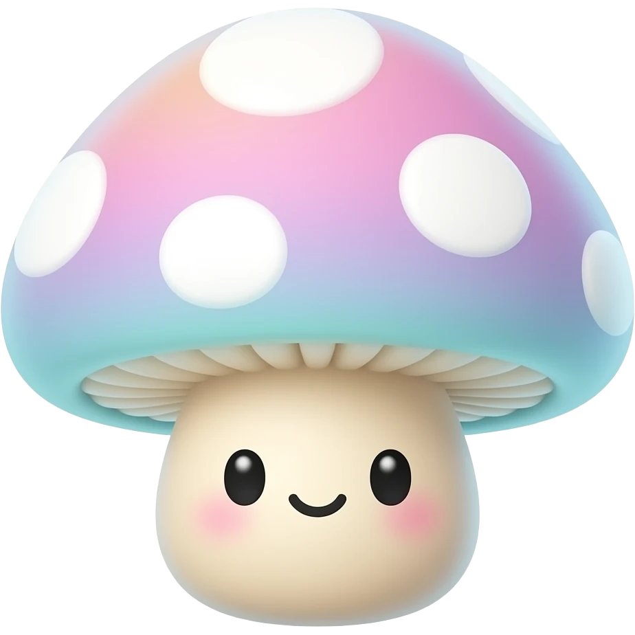 Kawaii glowing mushroom emoji