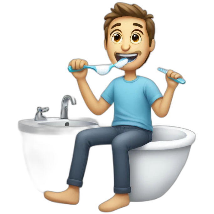 Guy brushing teeth emoji