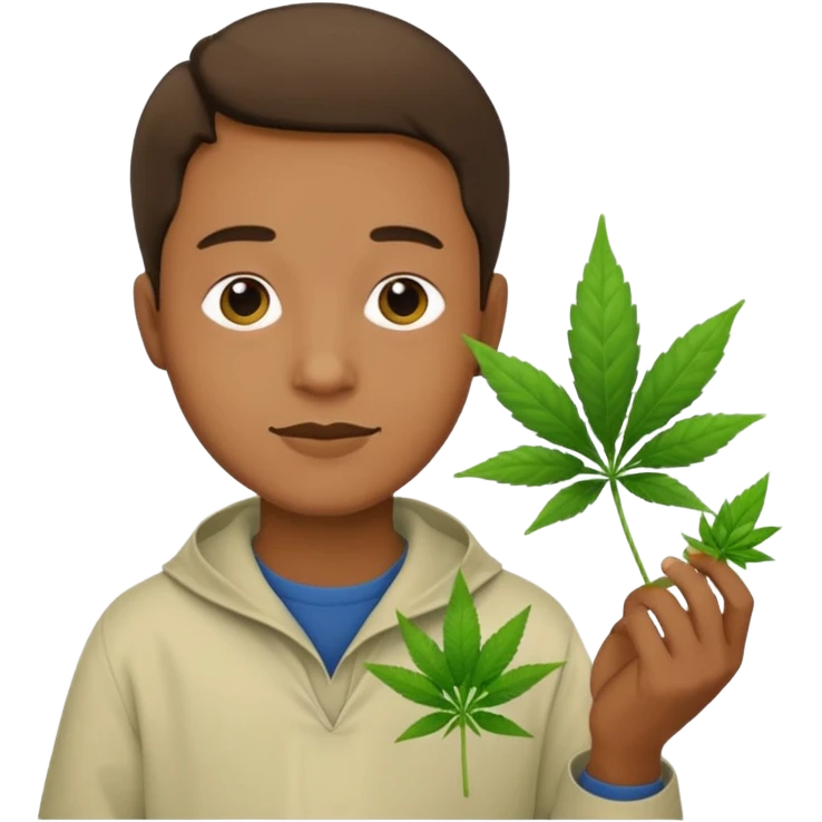 Men smock weed emoji