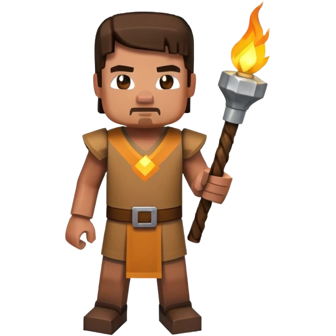 Minecraft character holding a torch emoji