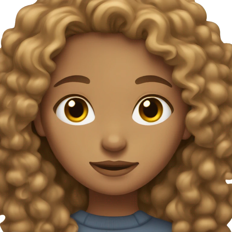 tan girl with curly light brown hair and light brown eyes emoji