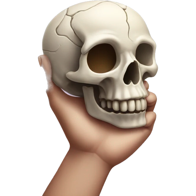 hand holding skull emoji