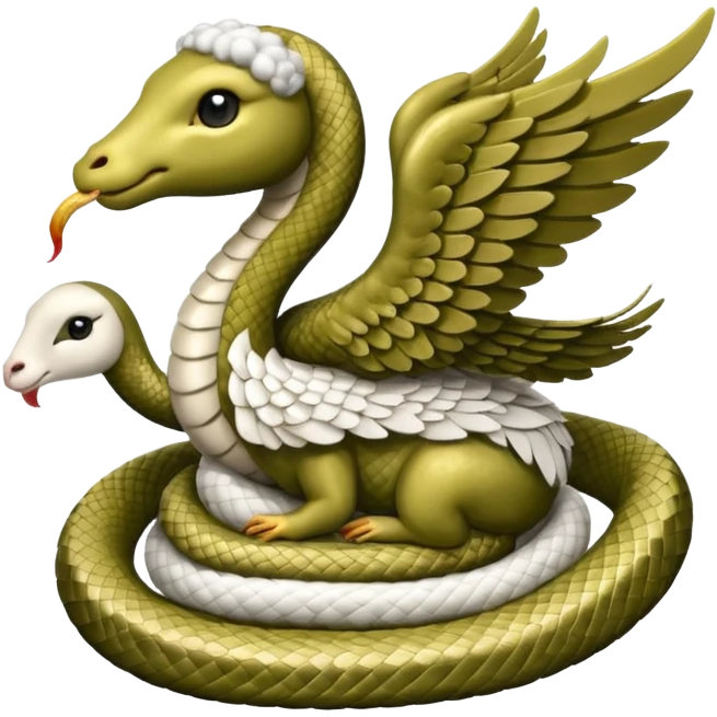 Snake with wings carrying a lamb emoji