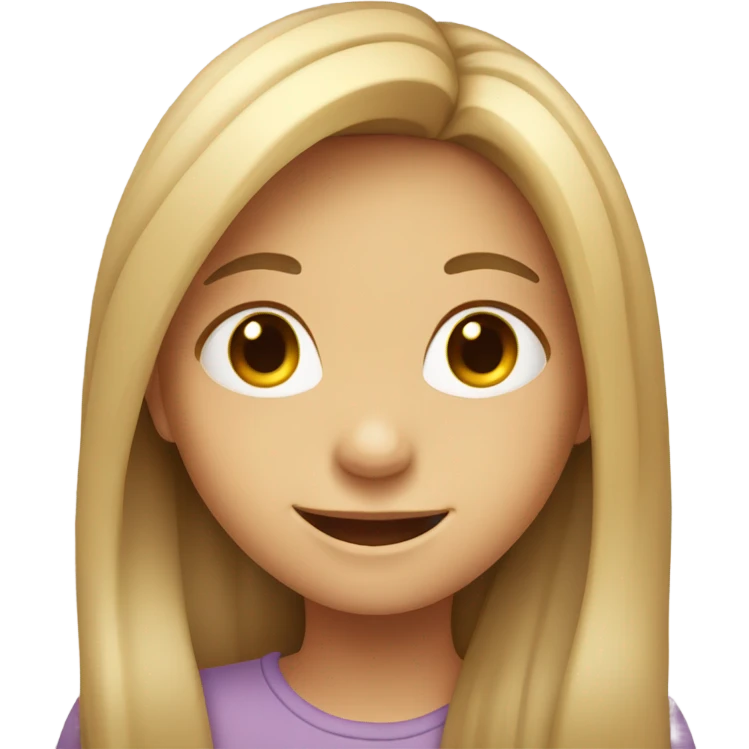 smiling girl with long hair emoji