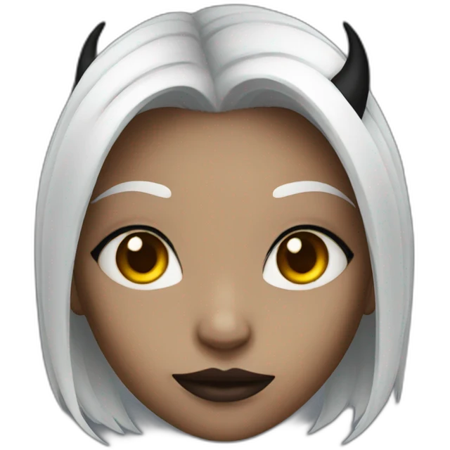 Demon girl with black eyes emoji