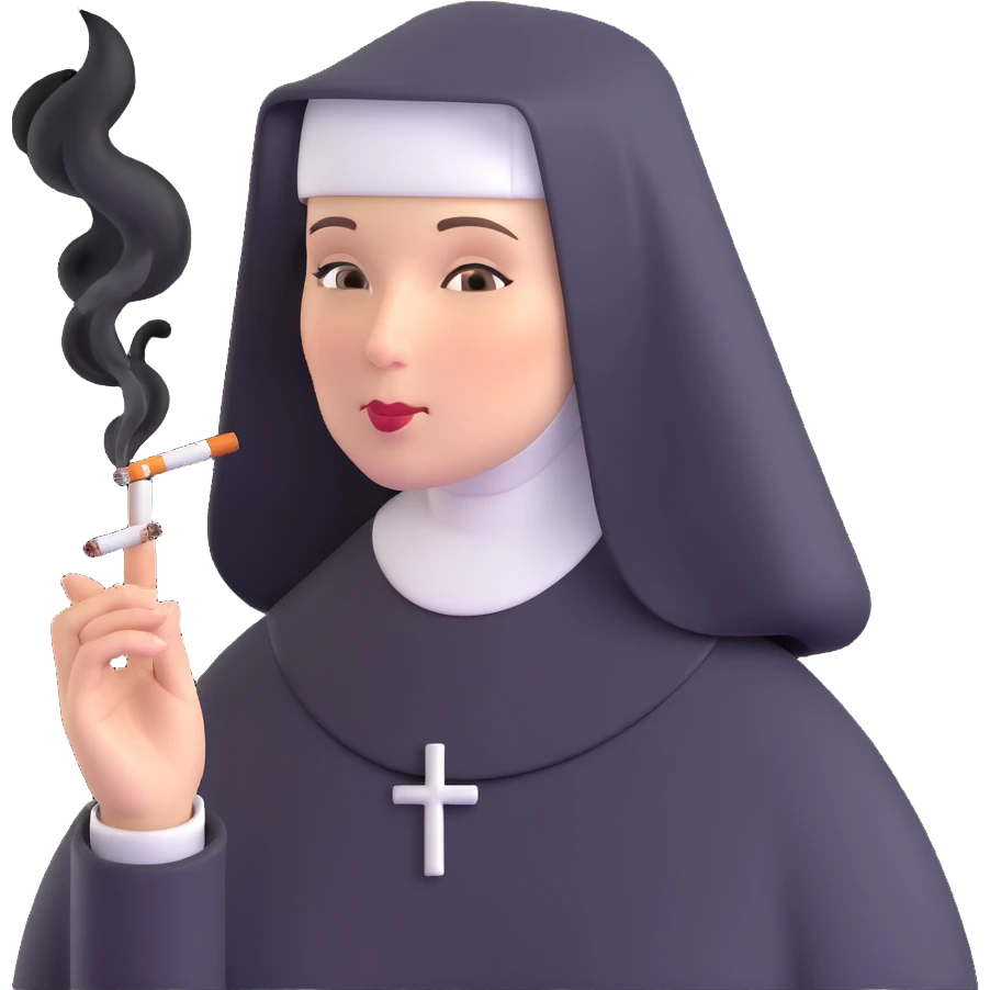 nun smoking a cigarette emoji