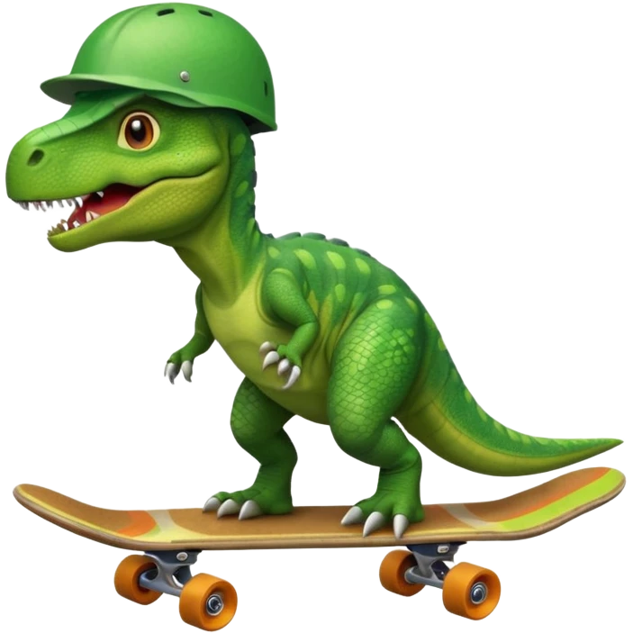Dinosaur on a skateboard emoji