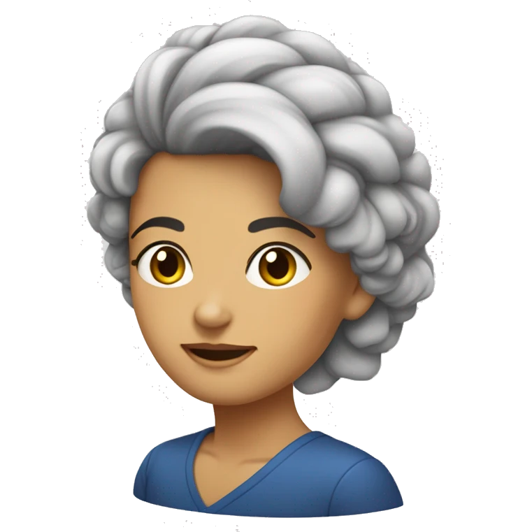 senhora da terceira idade branca de cabelos curtos no ombro e cabelo grisalho emoji