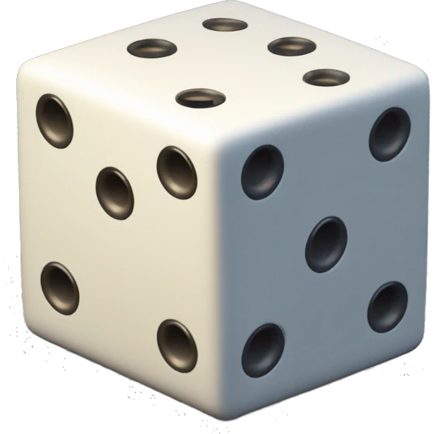 Create an emoji of a cube-shaped object (like a dice) with multiple 0s and 1s displayed on its surfaces, representing a matrix or data grid. emoji