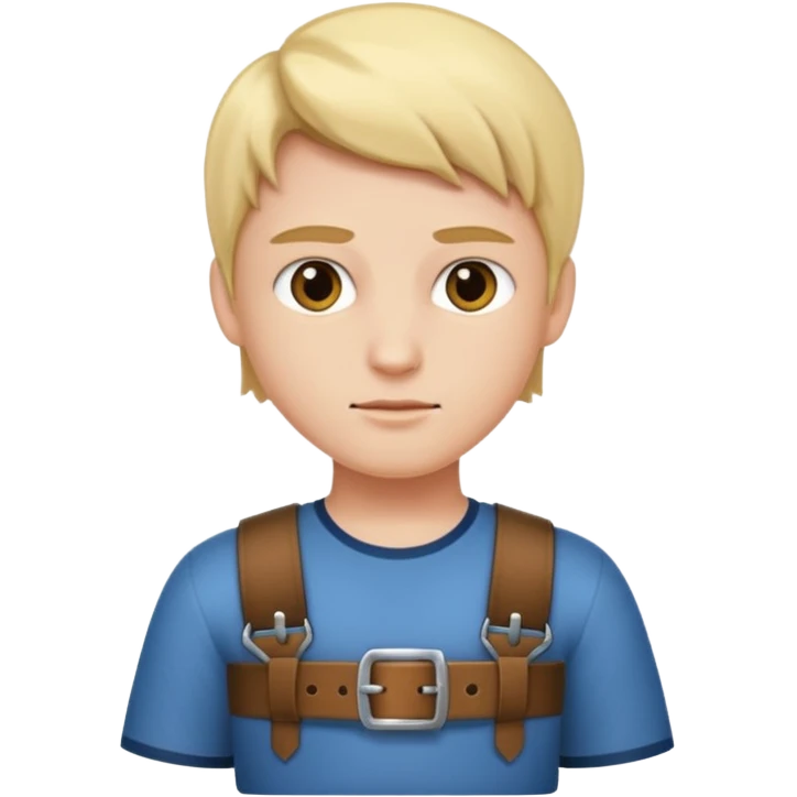 Person with straight face and belt in hand emoji