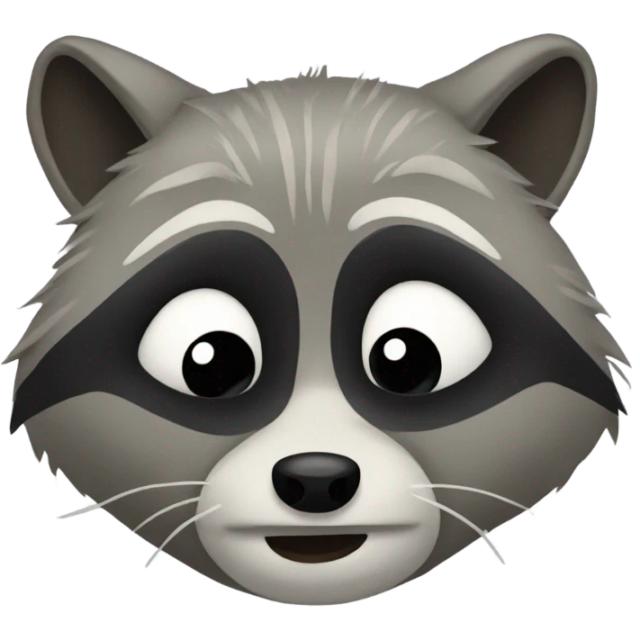 Raccoon with tearing eyes emoji