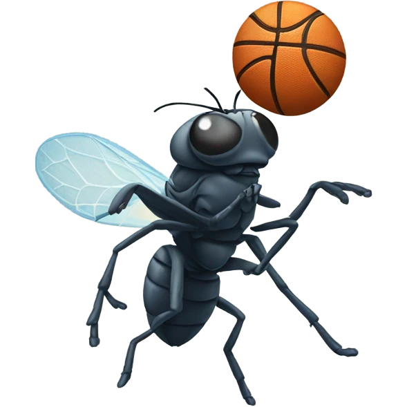 Fly playing basketball emoji