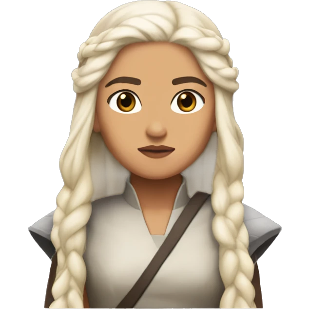 daenerys half asian dark eyes tan skin long hair serious look emoji