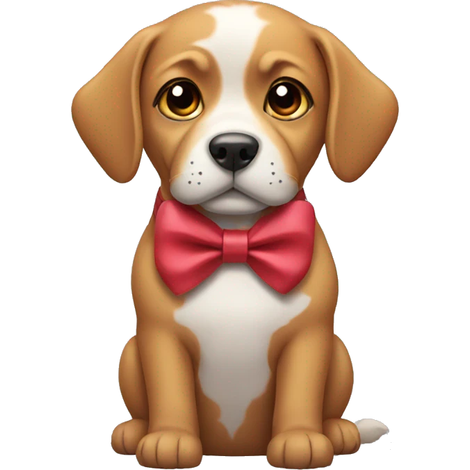 Dog with a bow emoji
