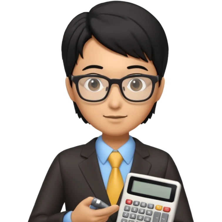 insurer audit person with a calculator 3d render emoji