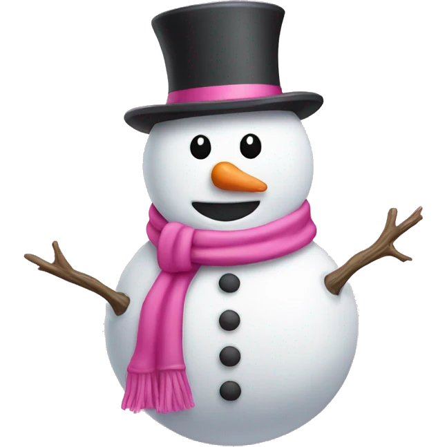 Pink snowman emoji
