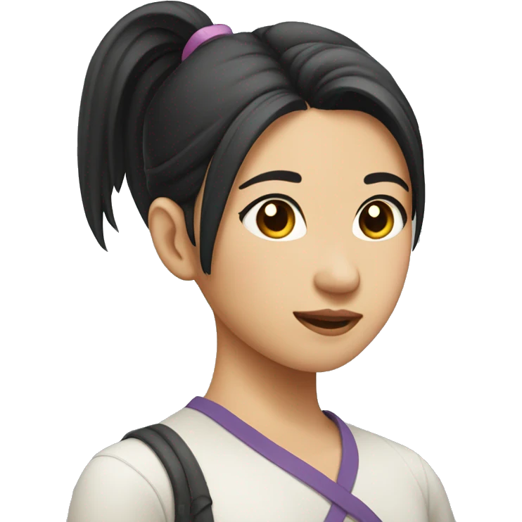 Asian girl with a ponytail emoji