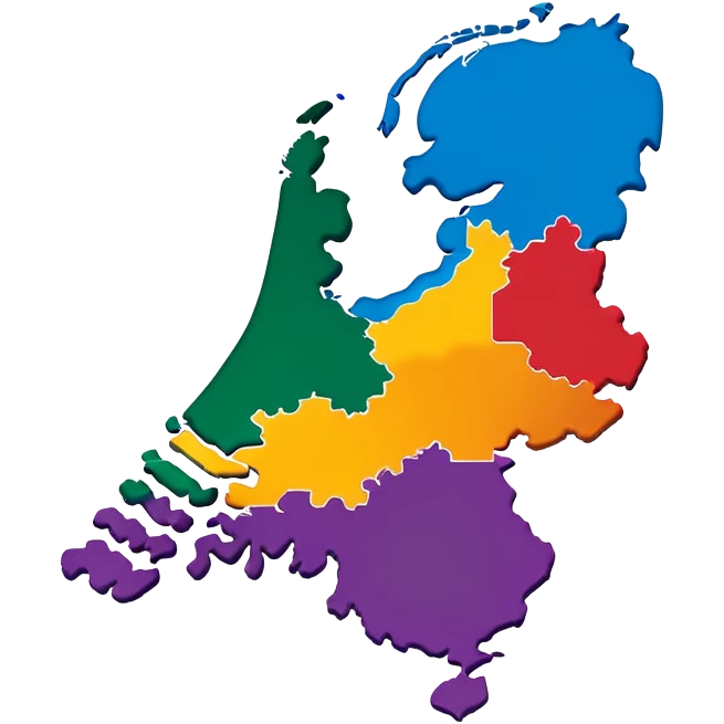 Map outline of the Netherlands with distinctive shape showing provinces emoji