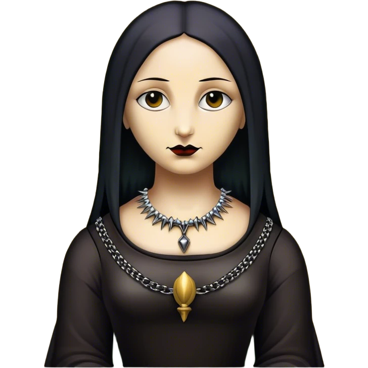 Goth mona lisa with spike collar emoji
