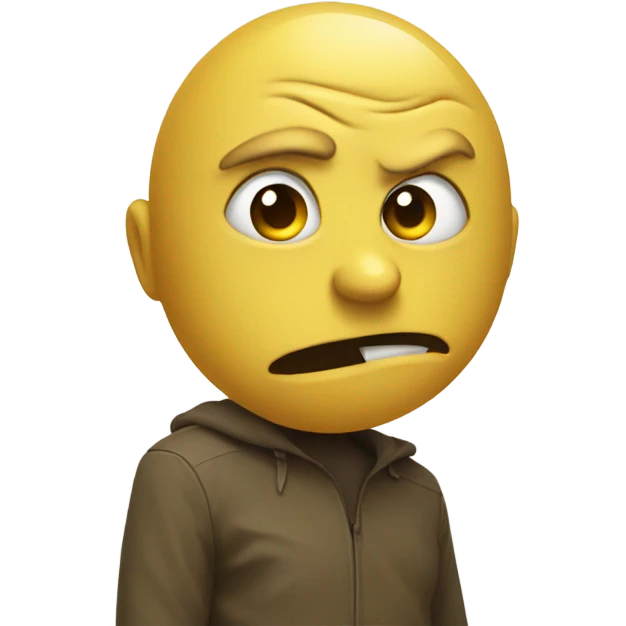 yellow circle with mad face emoji