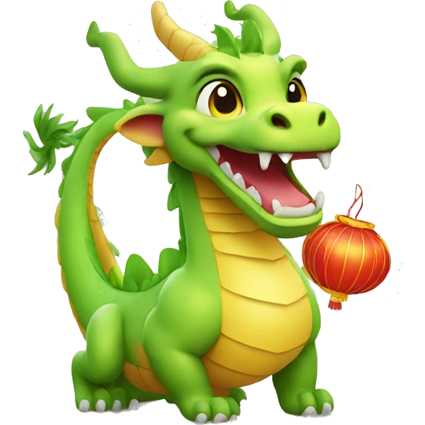 happy cute chinese dragon emoji