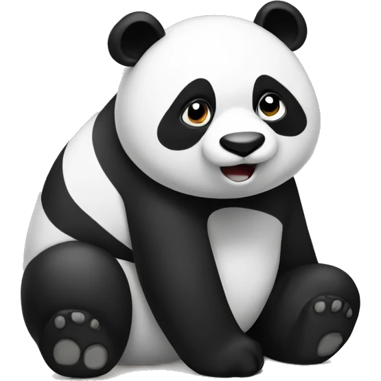 Panda doing a poo emoji