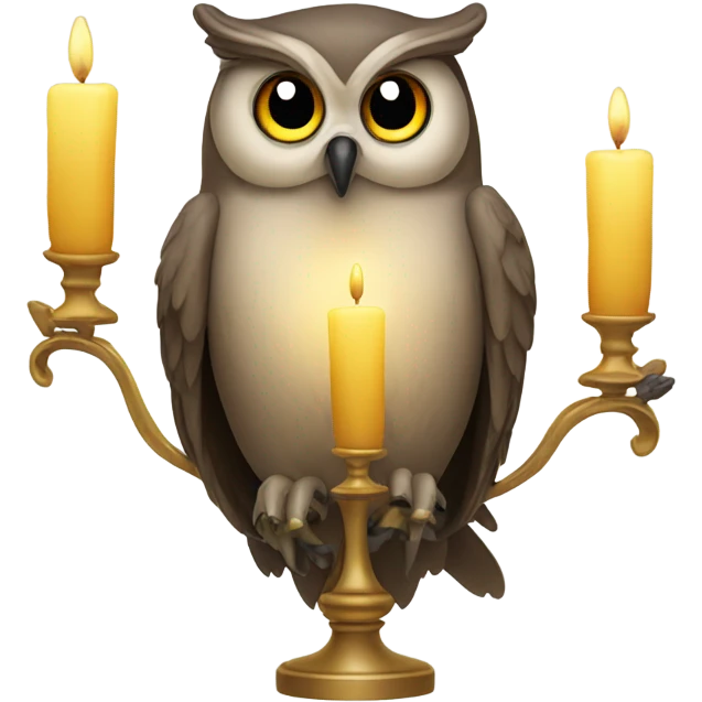 Owl holding a candelabra  emoji