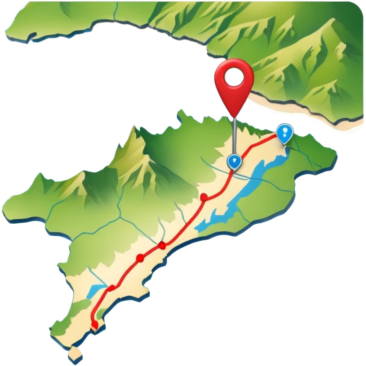 gps pin locaters on a wider range of map - buller nz emoji