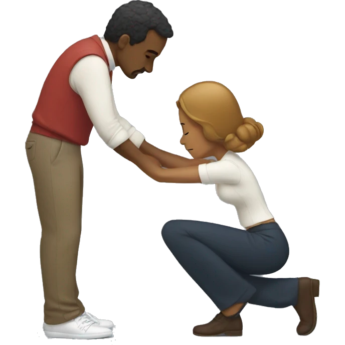 The man bows to the woman emoji