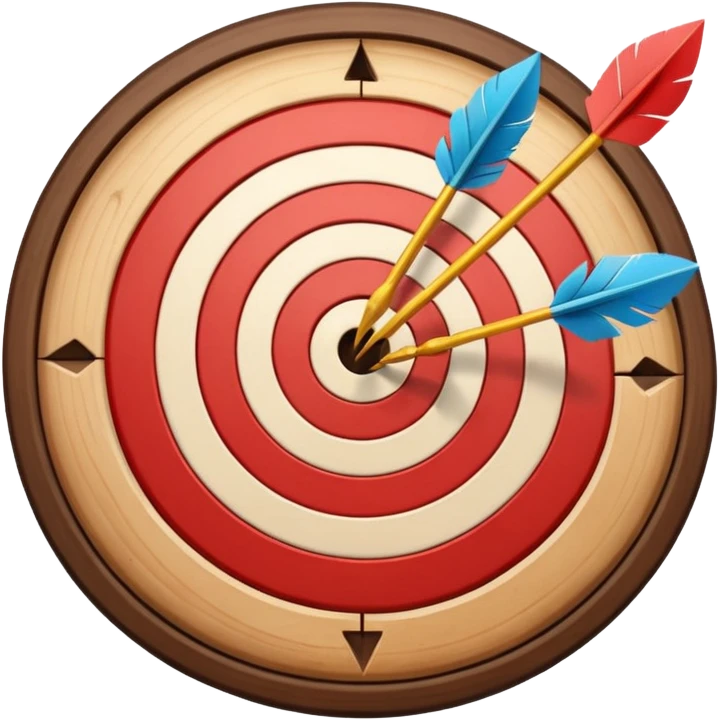 3 arrows at the center of a target emoji